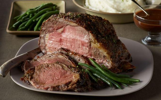 Beef Rib Roast with Chocolate-Port Sauce and Goat Cheese Potatoes